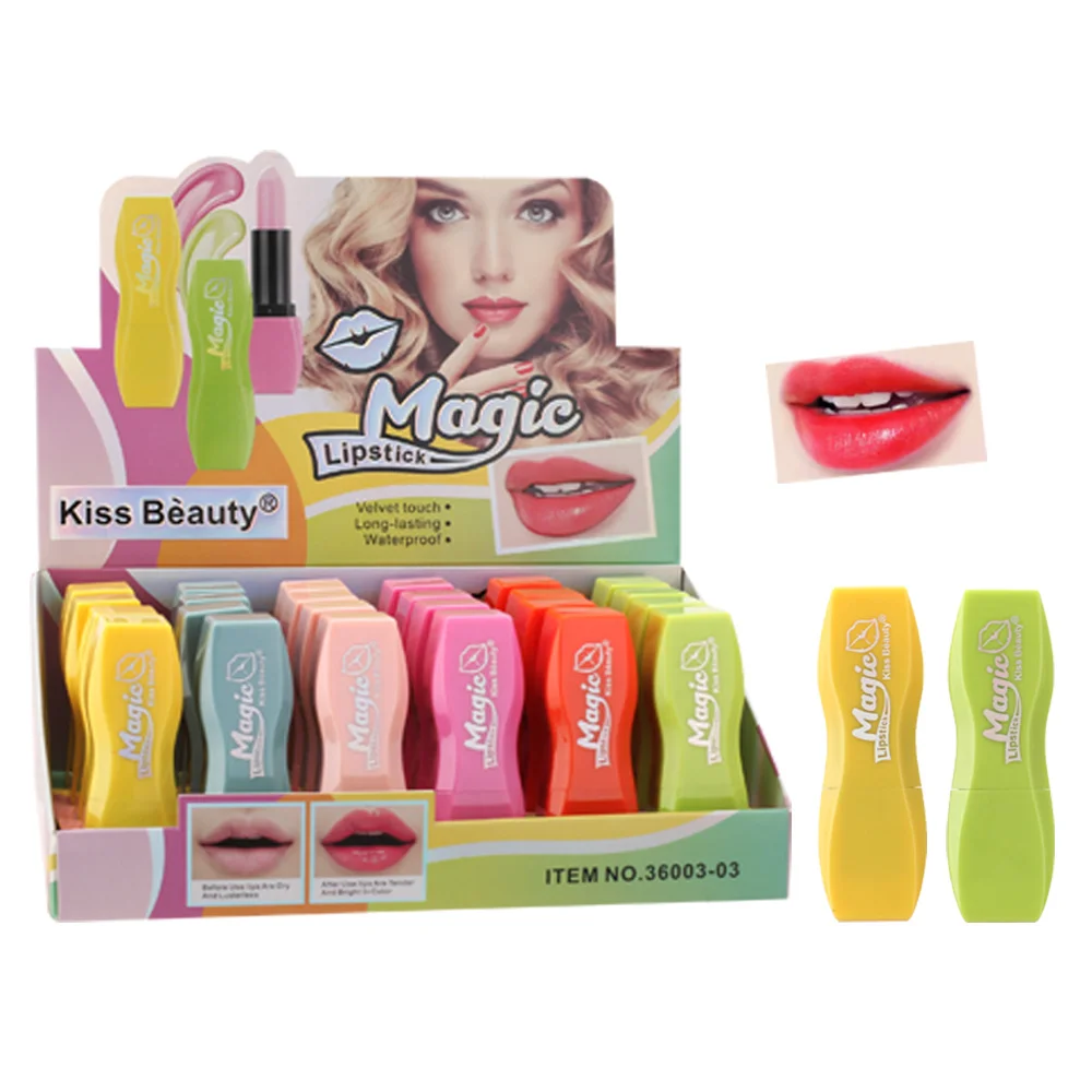 Kiss Beauty Velvet Touch Magic Color Changing Lipstick Wholesale Private Label Cosmetic Makeup Long Lasting Waterproof Lipstick