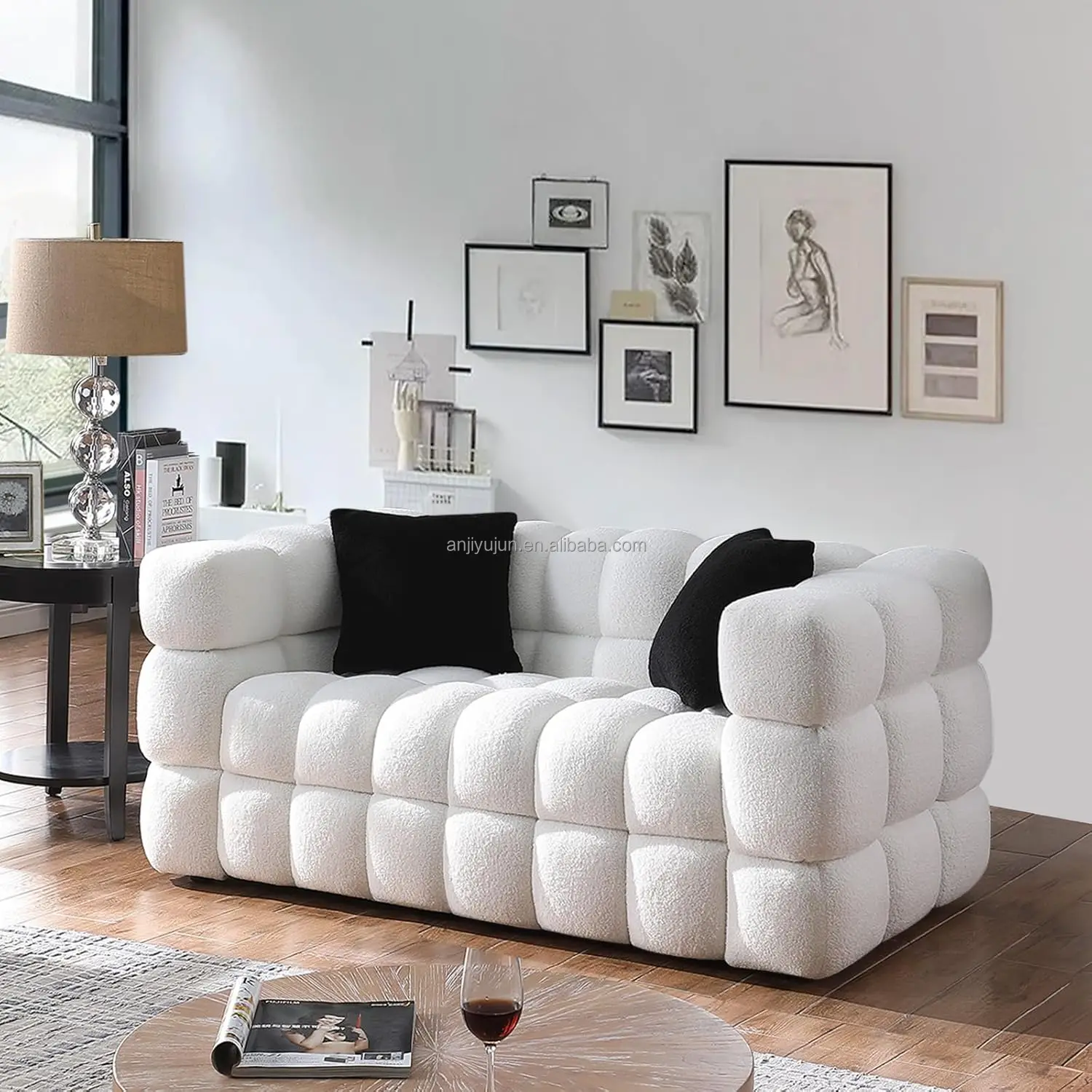 Velvet Sofas White Tufted Sofa Set Tannique GOCOSY Rich White