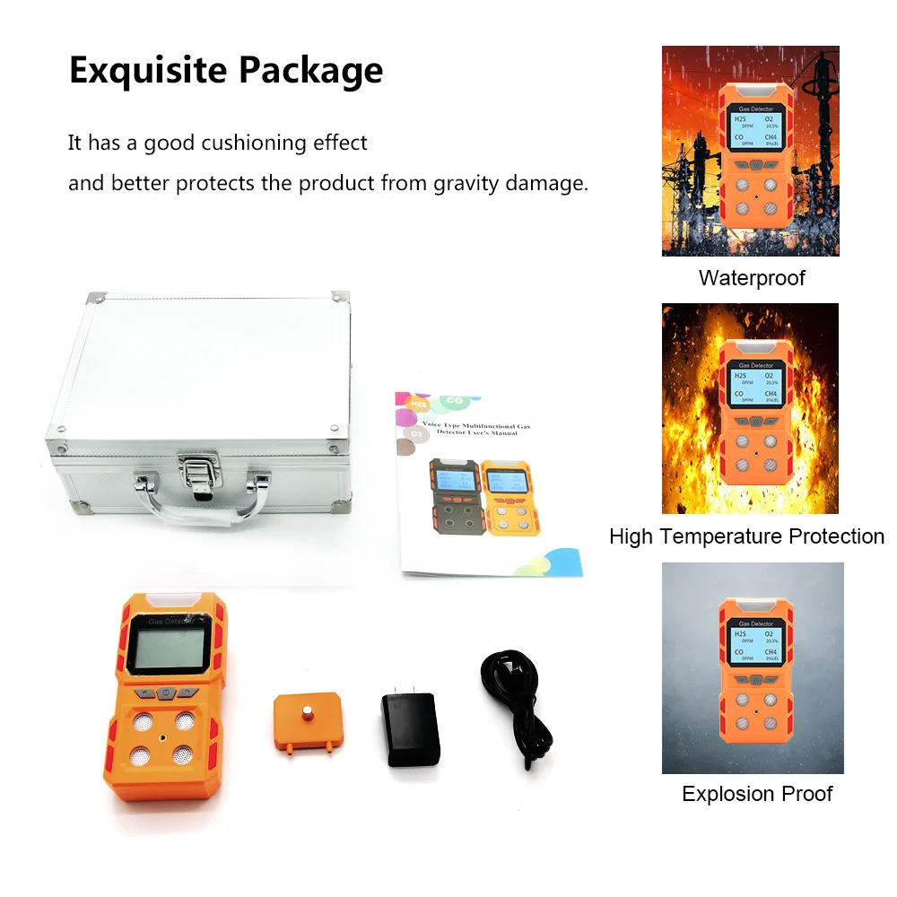 Human Voice Prompt Industrial Gas Detector Co/ex/hs/o2 4 In 1 Gas Analyzer Buy Industrial Gas