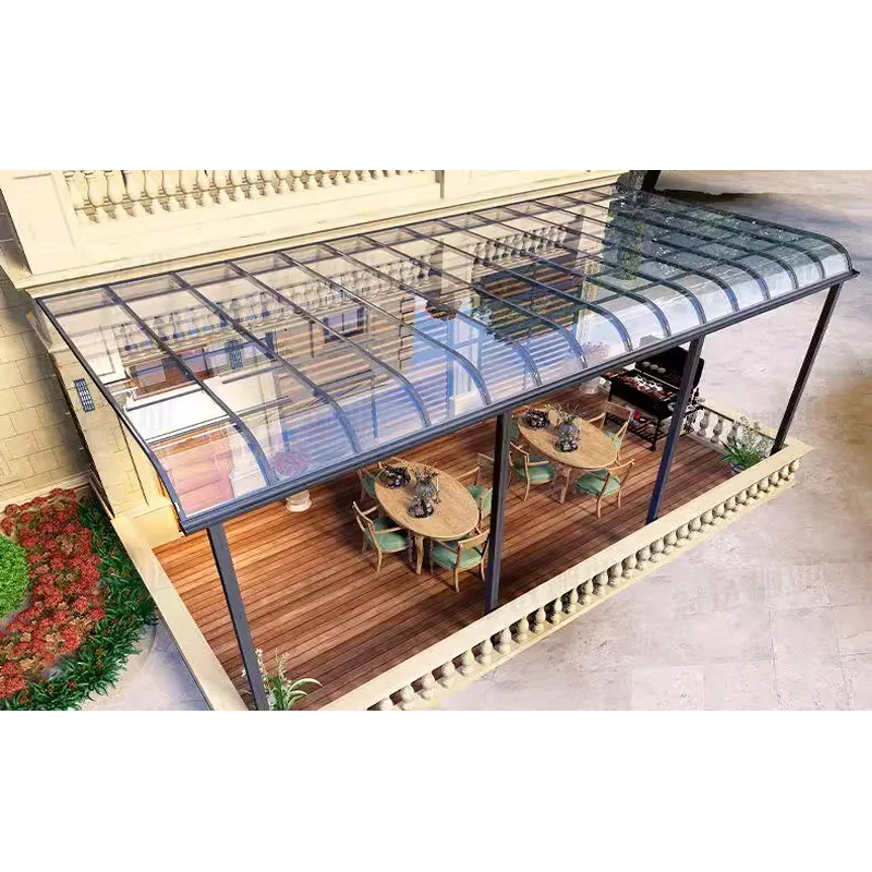 ขนาดที่กําหนดเอง ใสใสในภายนอก polycarbonate canopy อลูมิเนียมสับสนธิ