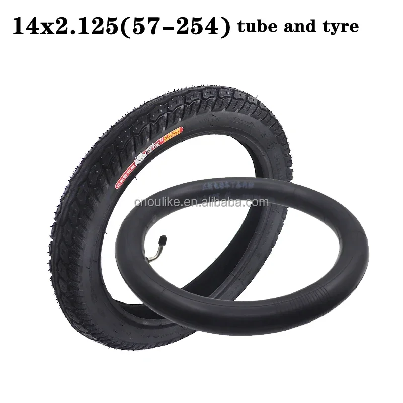 14 Inch Outer Tyre with 14x2.125 Butyl Inner Tube for Ninebot One S2 A1 for Many Gas Electric Scooters E-Bike Unicycle Tyre