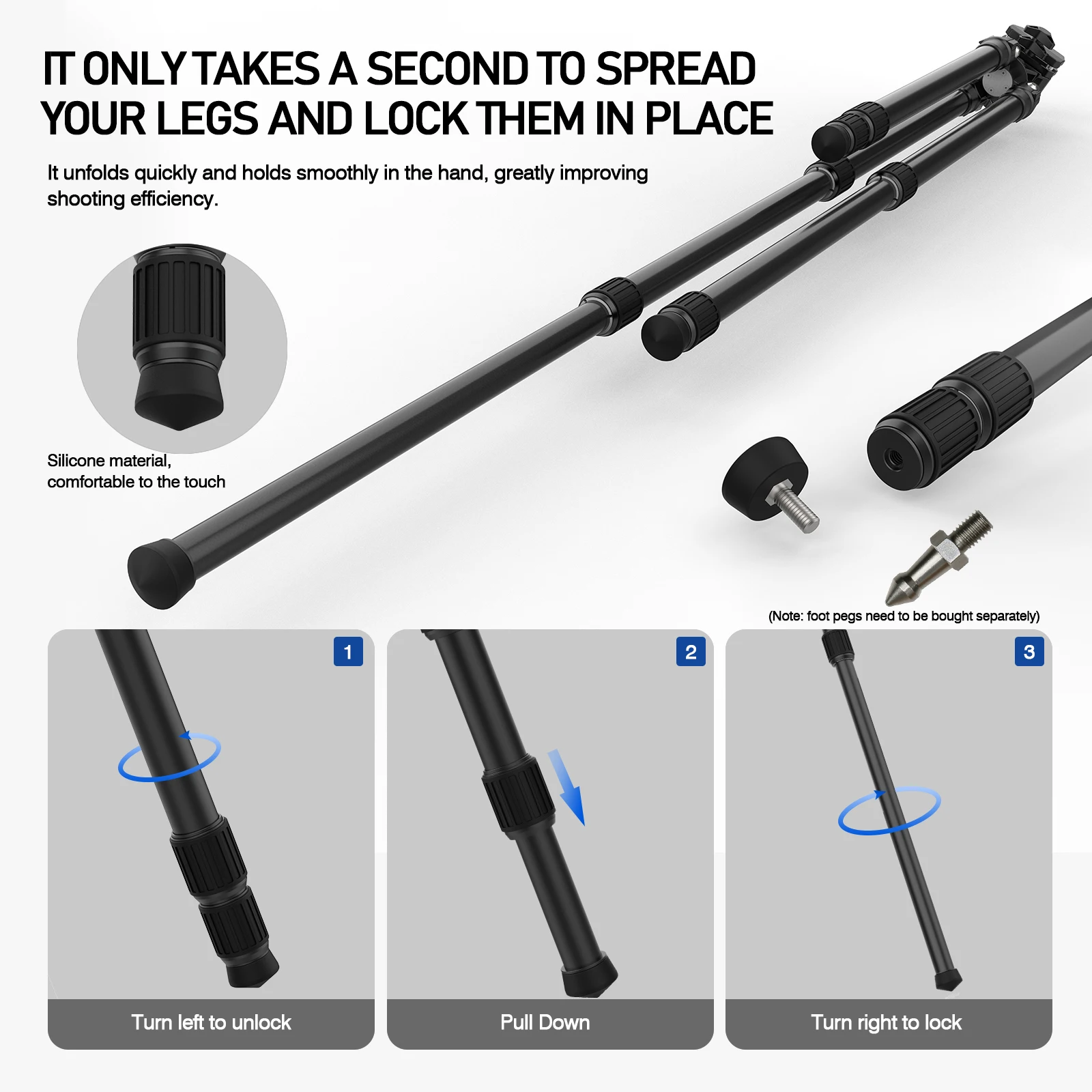 Aluminum Alloy Shooting Tripod Hunting Crossbow Rest Heavy Duty Tripod With Solid  Clamp
