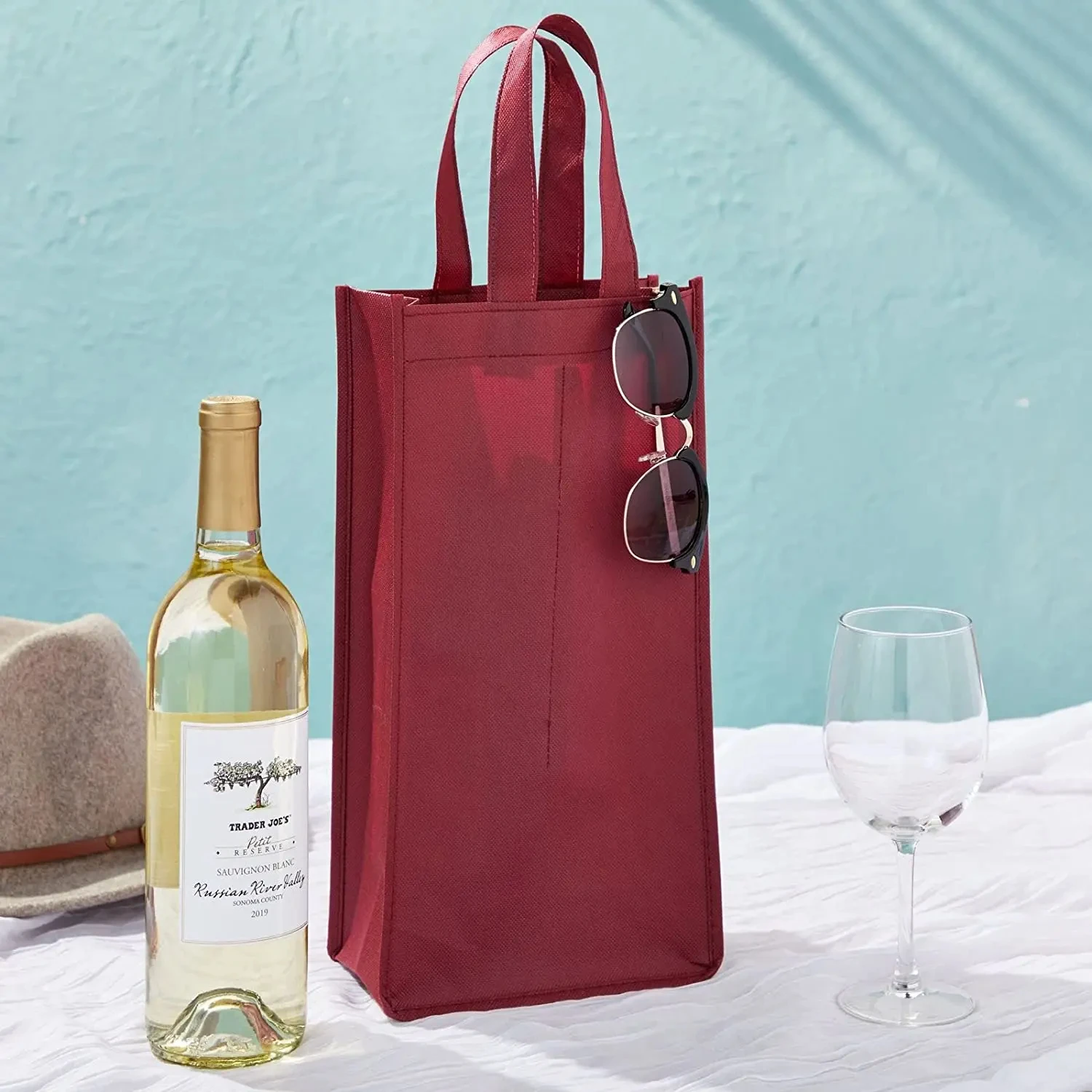 Promotional Reusable Logo Custom Non Woven Bag Non Woven Wine Bags for Wine Bottles