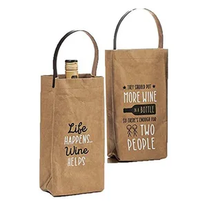 Eco Friendly Picnic Champagne Bottle Tote Gift Wine Paper Bags