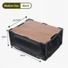 M - 20L - avec couvercle en bois - Noir minuit
