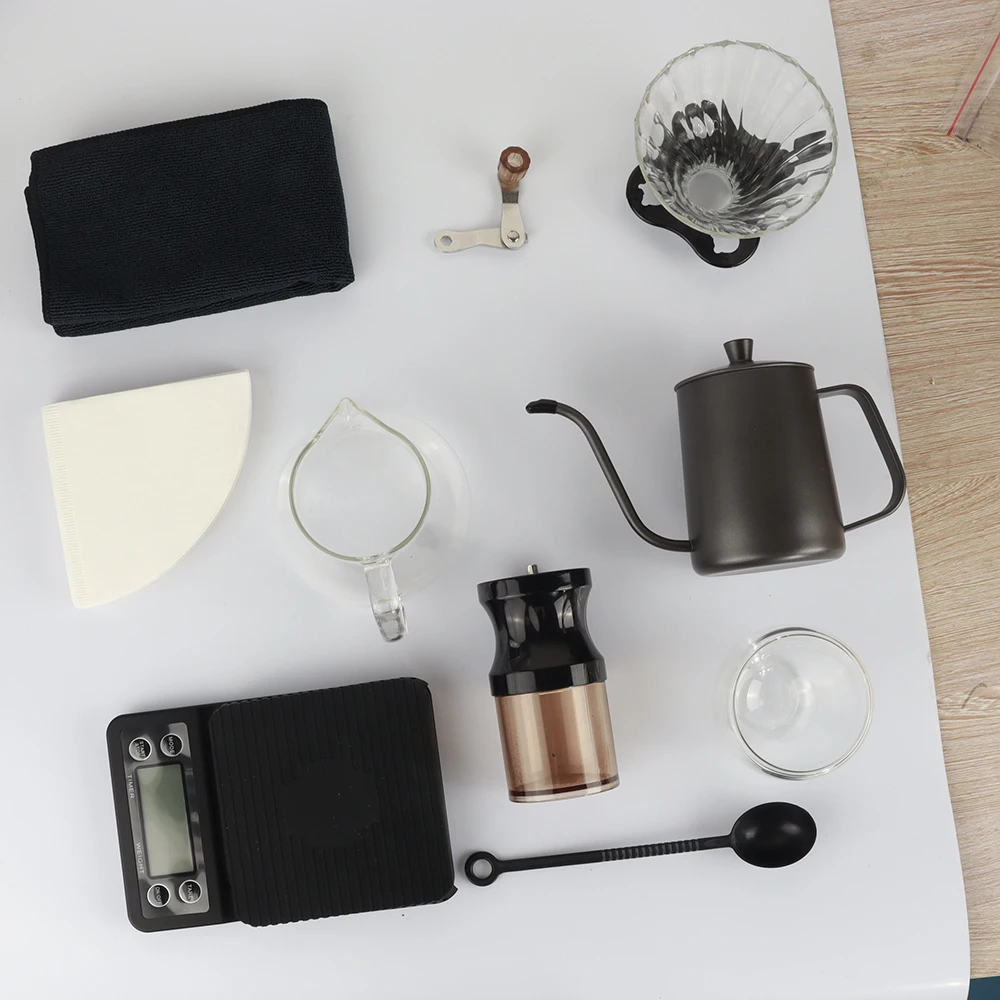 Бесплатный образец Высококачественный новый кофейный набор Подарочная кофеварка с наполнителем для кофе походный дорожный