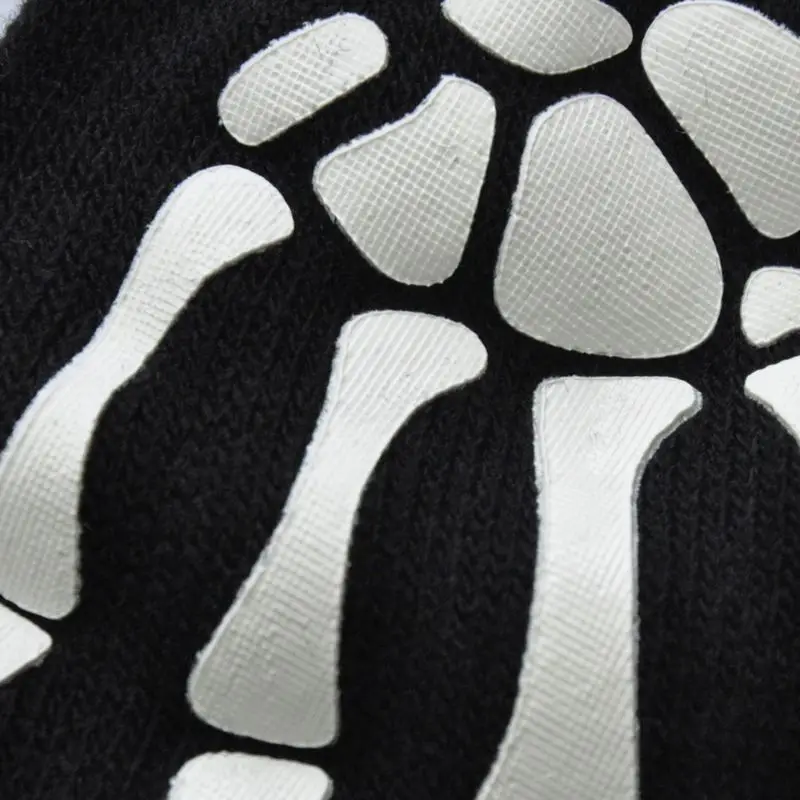 Guantes De Esqueleto Brillan En La Oscuridad – Sin Dedos, Tejido Acrílico Cálido, Talla Única Para Niños De 5 A 12 Años, Ideal Para Halloween Y Cosplay