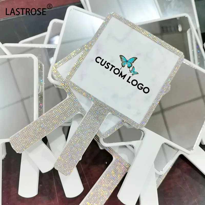 Custom Handheld Mirror Square Heart Shape Mirror Wholesale Eyelash
