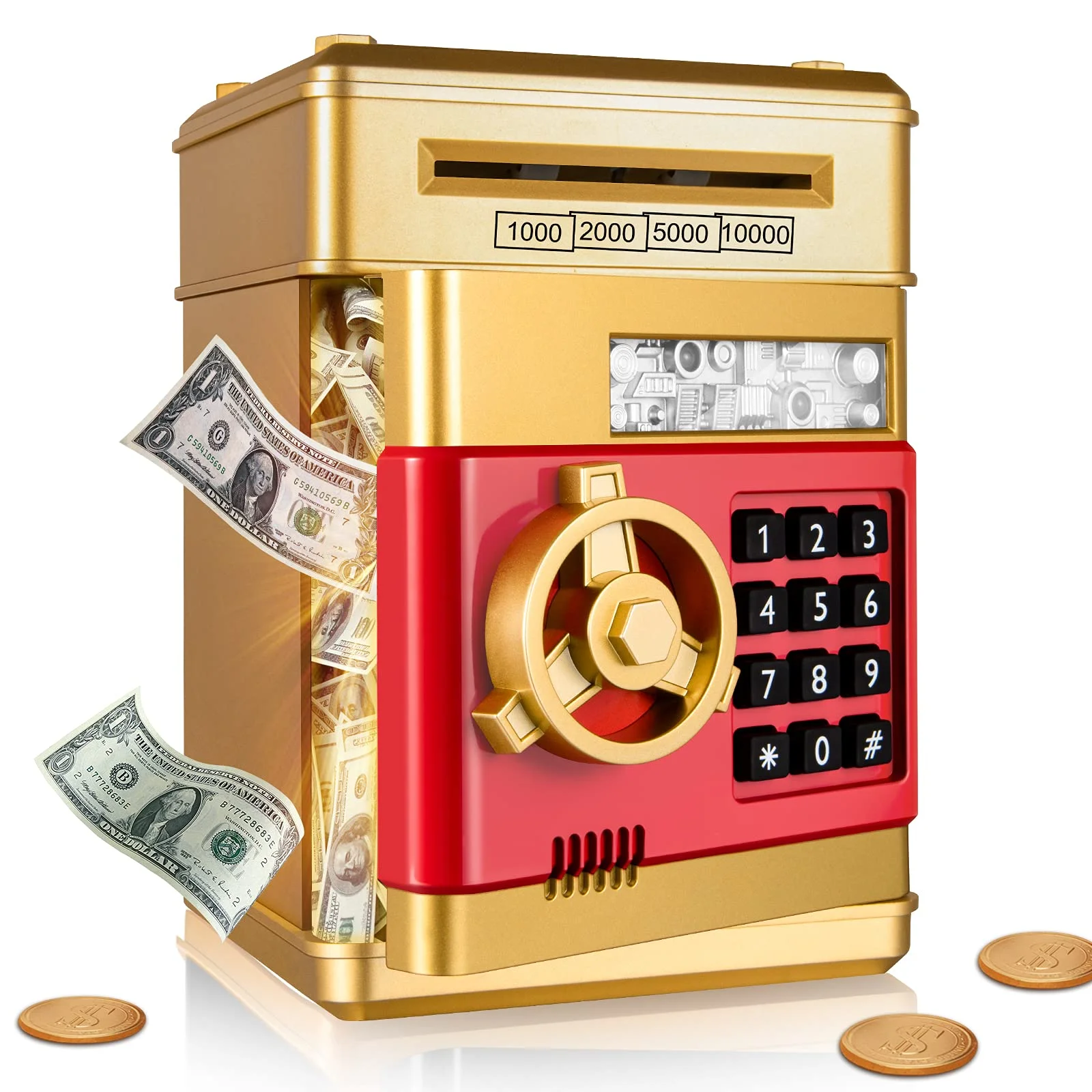 Electronic Piggy Bank ATM Password Money Box Cash Coins Saving Box ATM Bank Safe 
