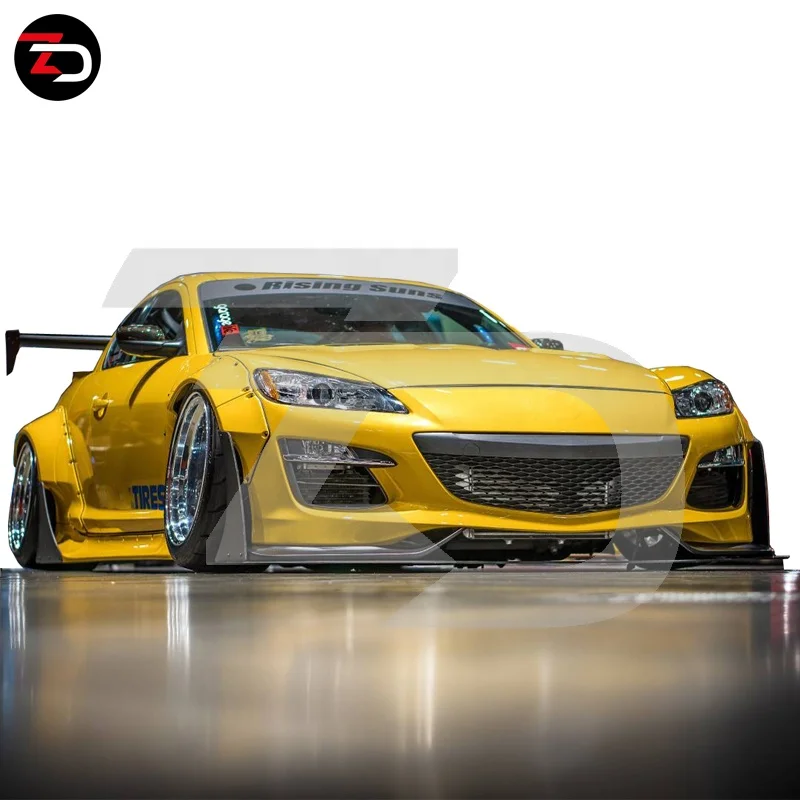 Factory Price RB Style Body Kit Front Lip Side Skirts Diffuser Wheel Arch Wing High Spoiler for RX8