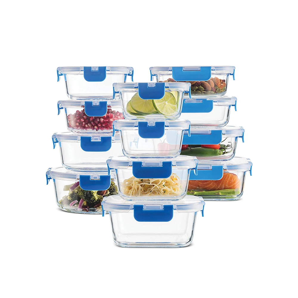 10 Pack Glass Food Storage Containers,Glass Meal Prep Containers With