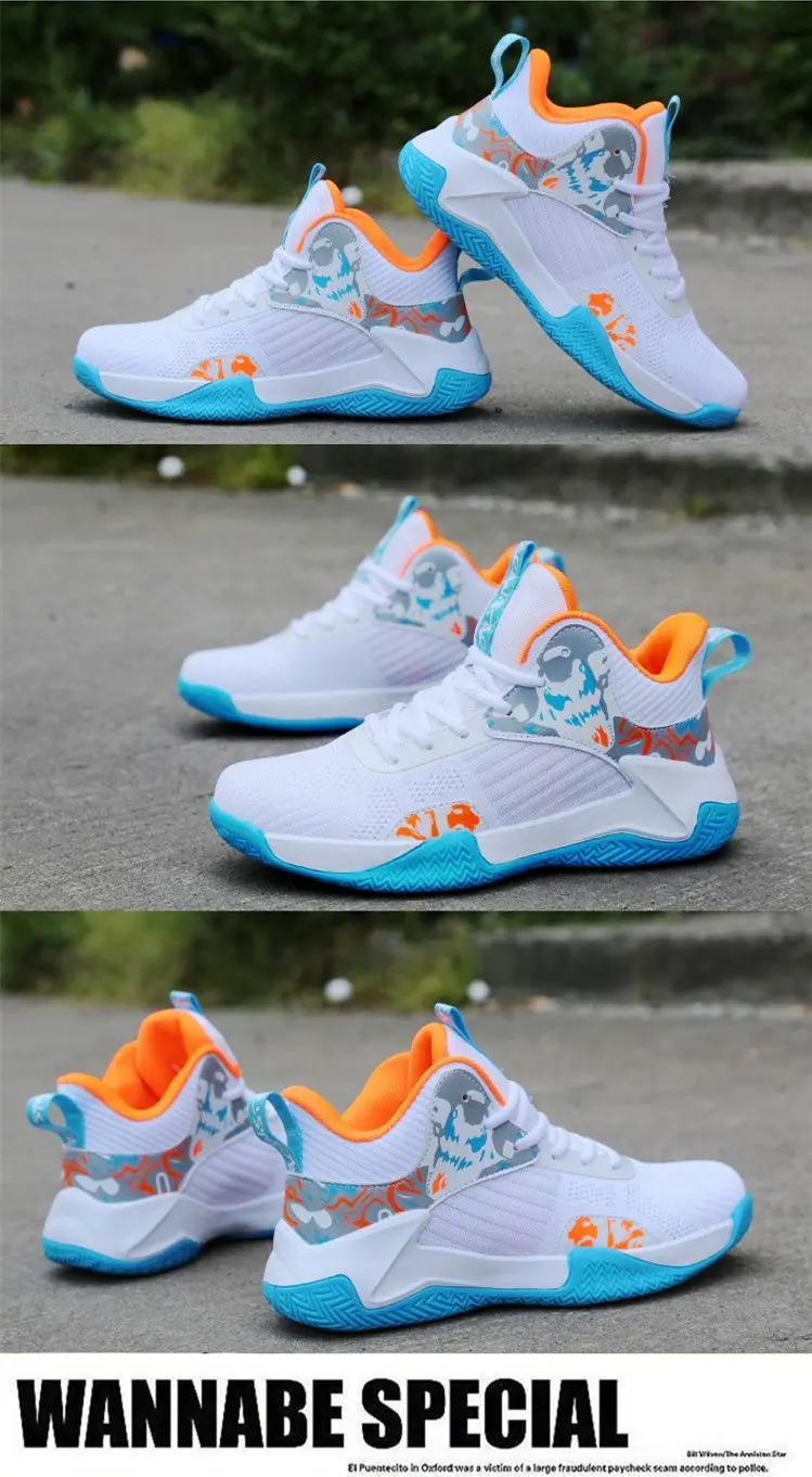 Fashion Brand Basketball Shoes High Quality Sneakers Thick Sole Non