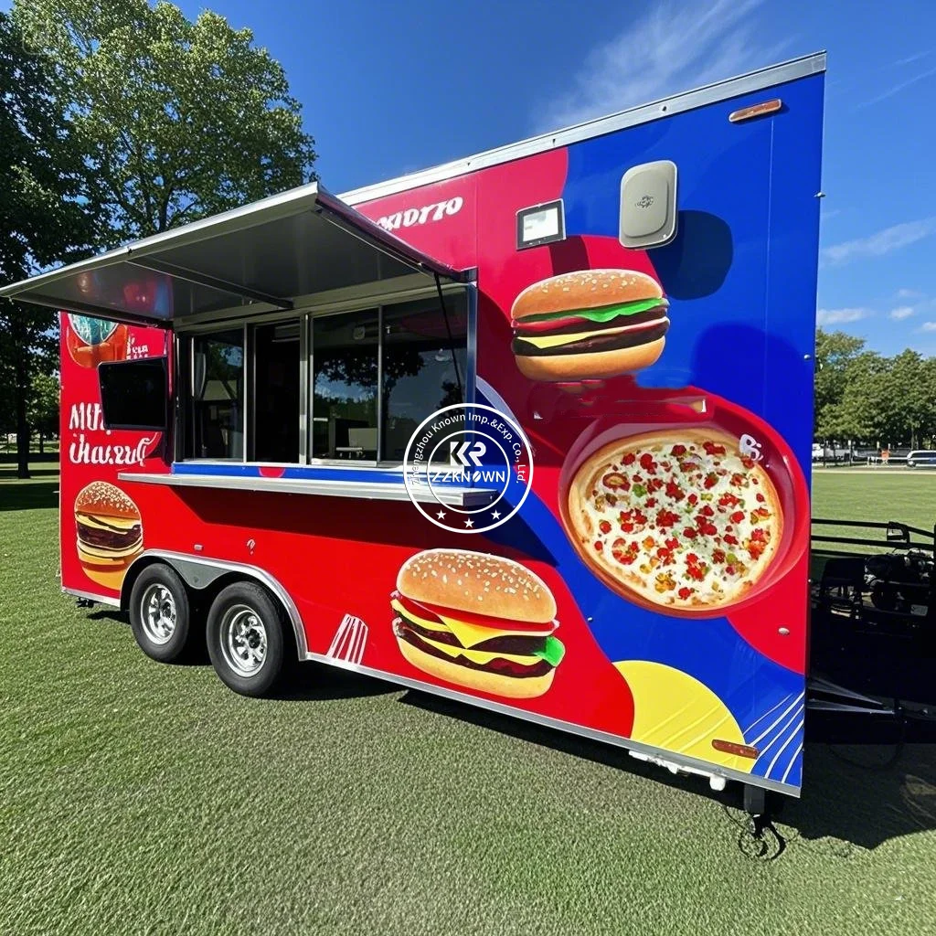 Concession Food Trailer Mobile Bar Food Truck Fully Equipped Kitchen Street Hot Dog Ice Cream Coffee Food Cart Van