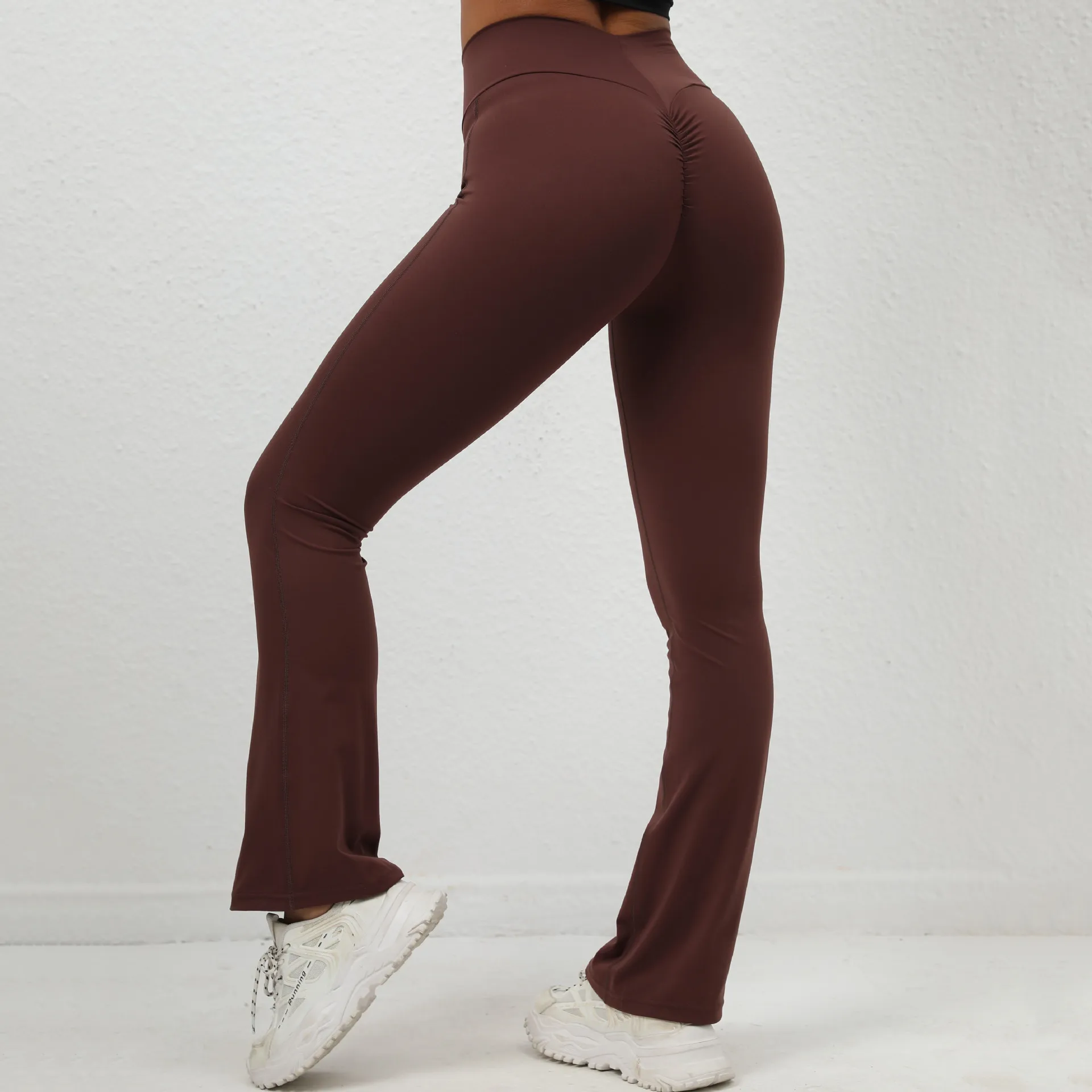 Ladies New Workout Tight Sports Pant Gym Fitness Stretch Leggings High Waist Scrunch Butt Lifting Flare Yoga Pants Women pants details