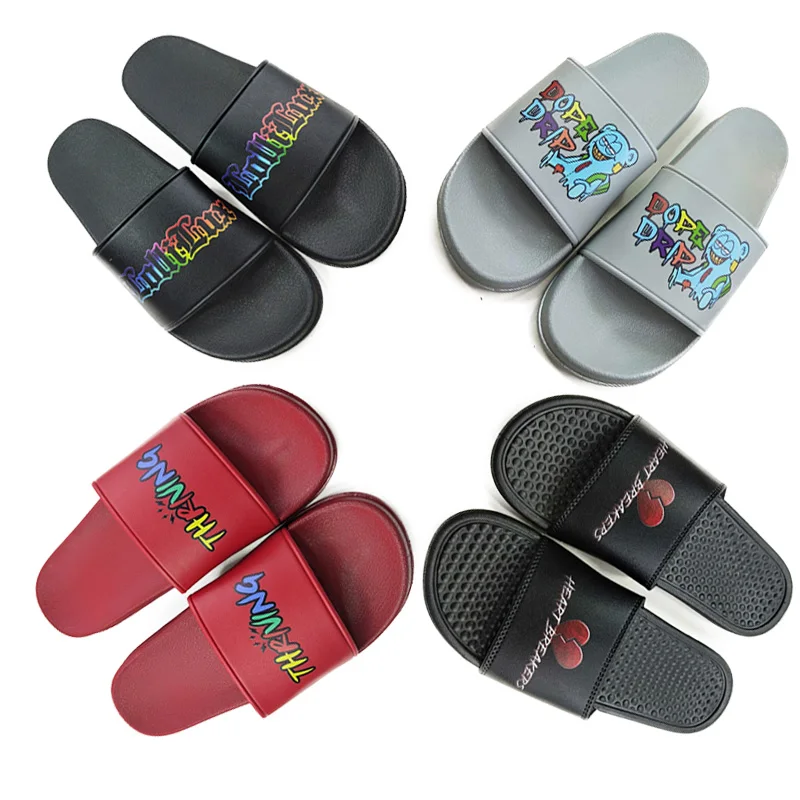 Men Slides Designer Custom Print With Logo Slide Slippers for Sublimation Blank Sandals Men Designer Plain Slides Sandals