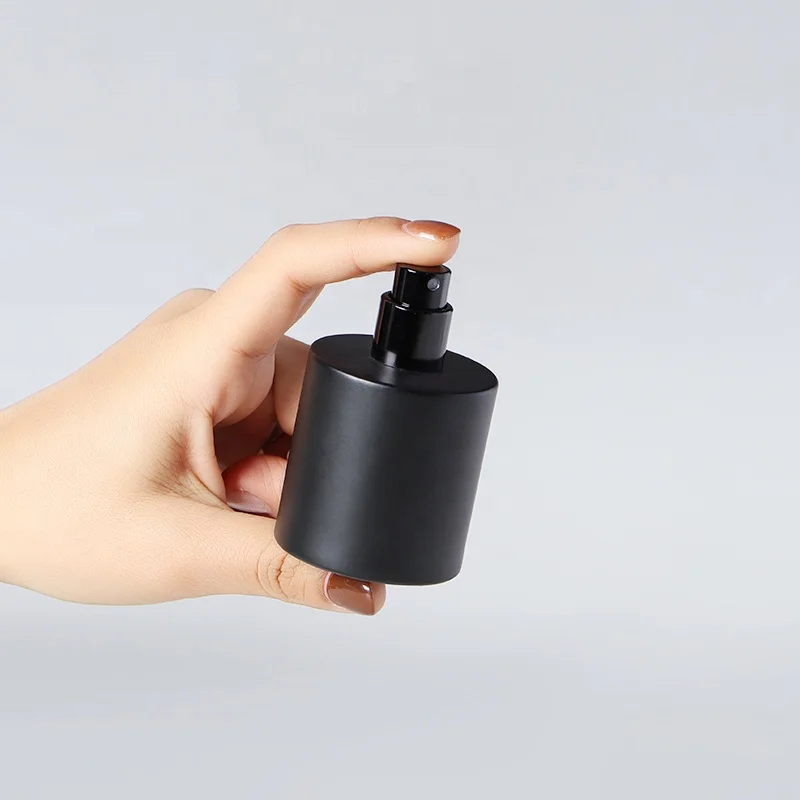 30ml 50ml Empty Round Matte Black Crimp Perfume Glass Bottles Manufacturer