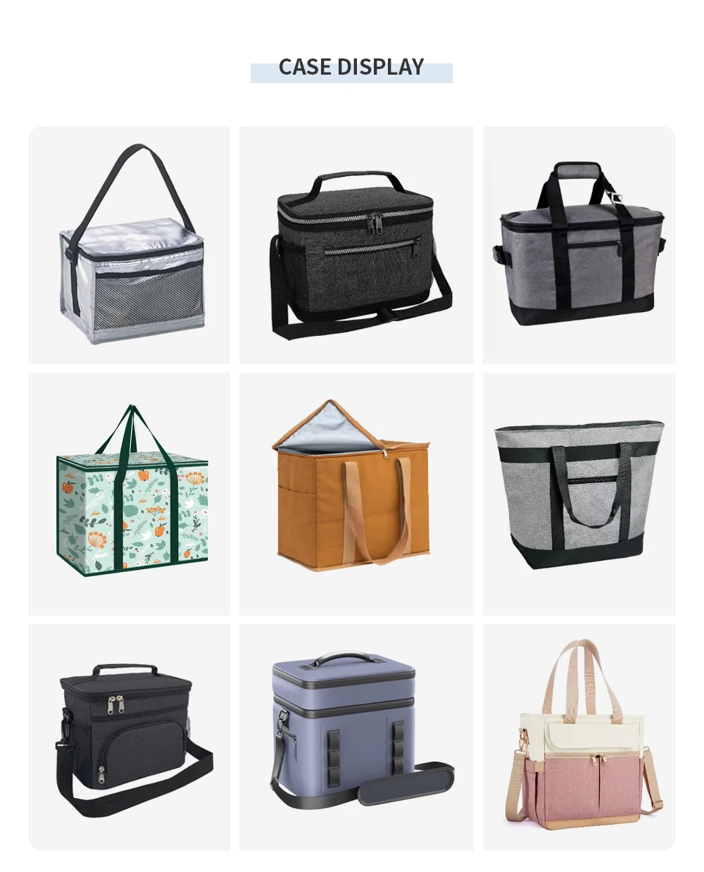 Reusable Working Lunch Hiking Tote Bag Letter Patter Waterproof Insulated Aluminum Foil Square Cooler Bag for Outdoor Picnic