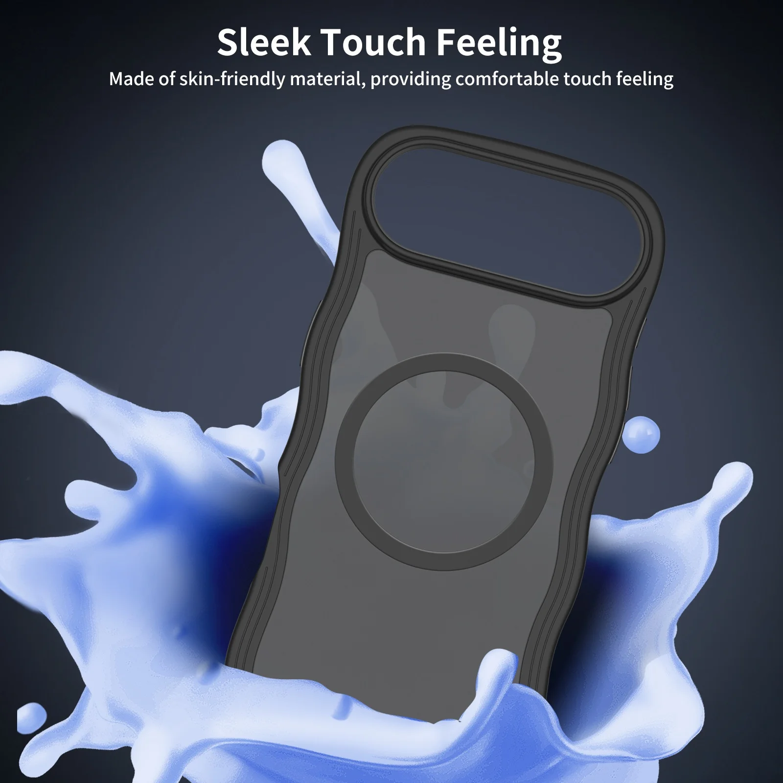 product customize anti yellowing smooth wave design protection cover skin friendly frosted magnetic mobile phone case for iphone 17 air-6