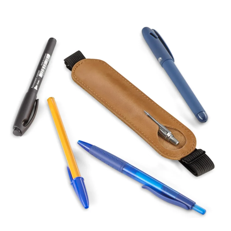 Elastic Pen Holder for Notebook PU Leather Pencil Case