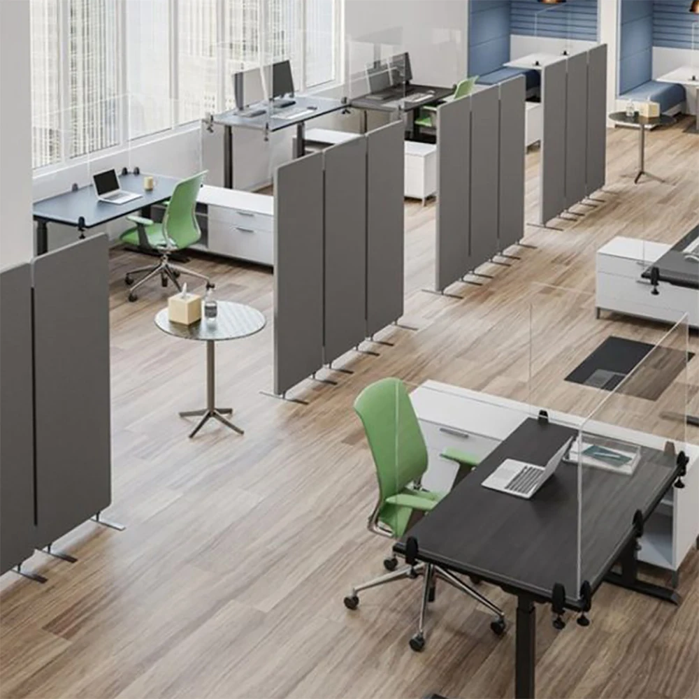 Acoustic Free Standing 3 Panel Partition Office Acoustic Movable Wall Partition Sound Proof Wall Panels Acoustic Room Dividers