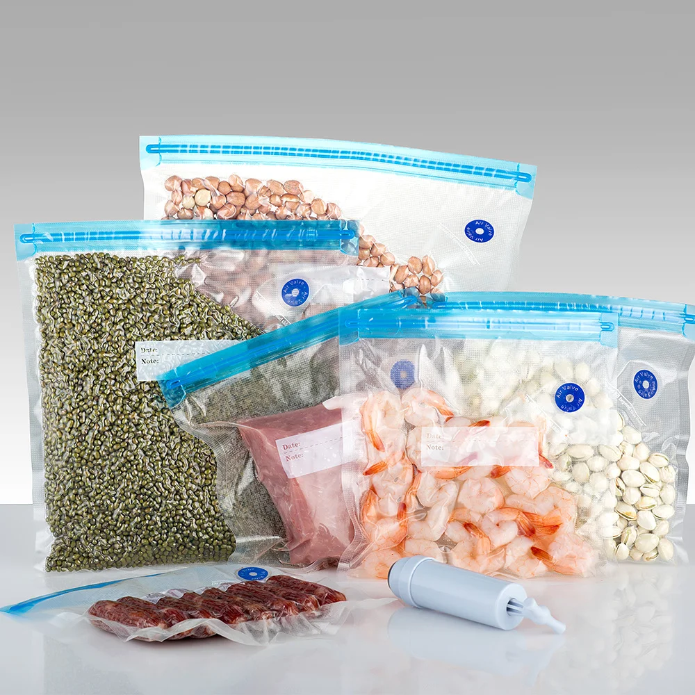 Вакуумный компрессионный пакет для пищевых продуктов, Текстурированный вакуумный пакет, Вакуумный всасывающий пакет, Пакет для консервирования приготовленной пищи, Упаковочный пакет