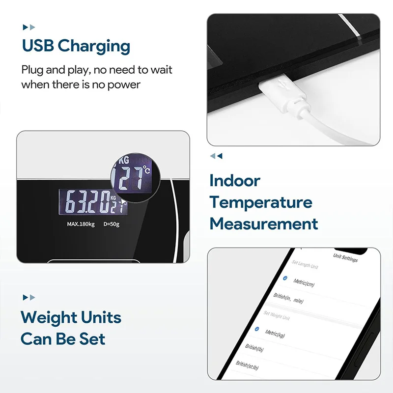 Smart Body Fat Scale Highly Accurate Bluetooth Digital Bathroom Body Composition Analyzer Measures Weight Body Fat