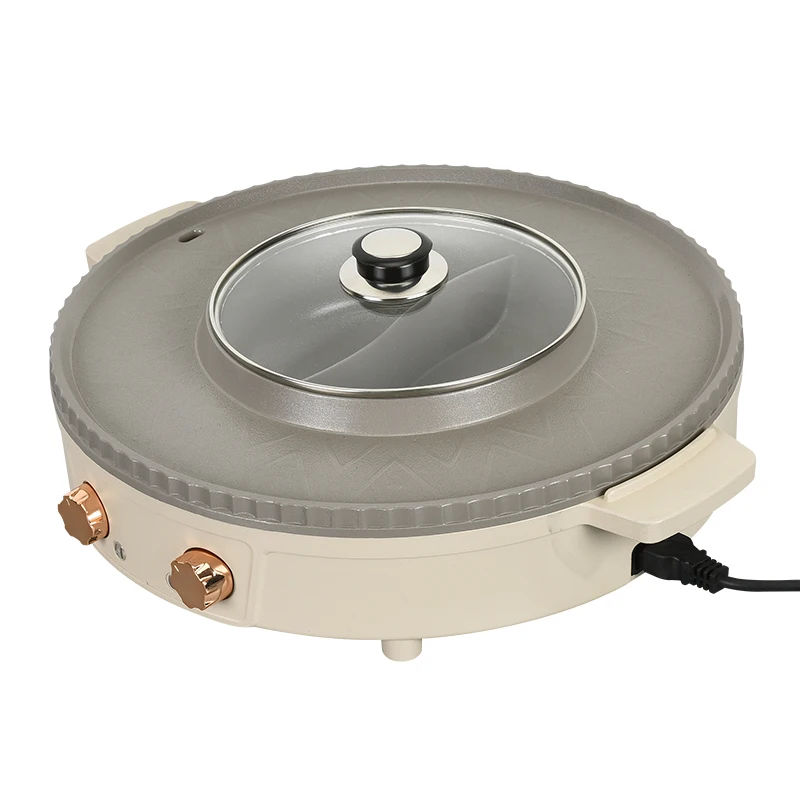 Multi-function Electric Grill and Hot Pot Combo Cooker Household Barbecue and Fish Grilling Machine Combination Machine