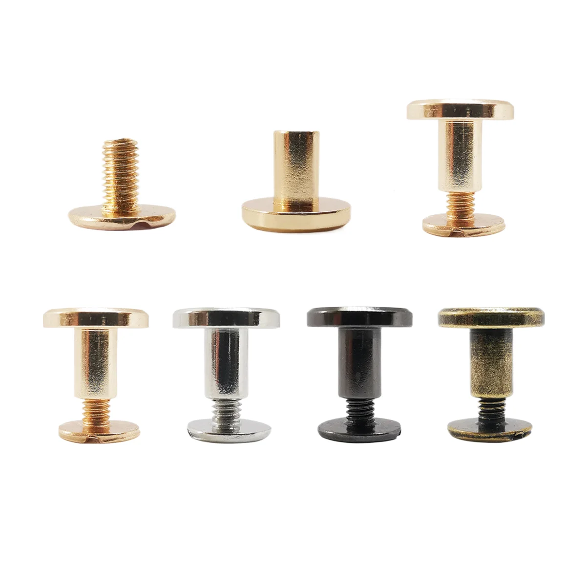 Оптовая продажа от производителя плоские заклепки для детей и женщин соединительные бухгалтерские записные книжные металлические фиксированные винты ремня