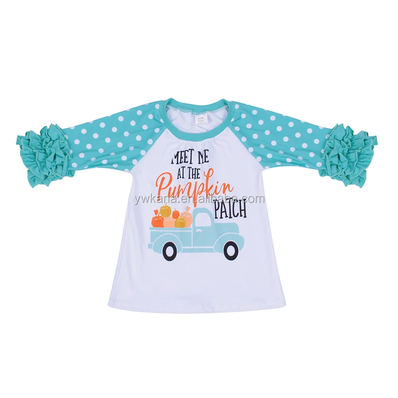 
Оптовая продажа, рубашка для мальчиков на Хэллоуин, футболка с коротким рукавом и вышивкой с изображением тыквы и грузовика, одежда для мальчиков 