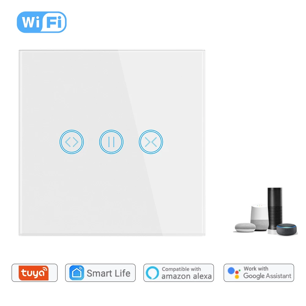 Tuya Smart App Remote Control Alexa Electric WiFi Smart Curtain Switch Motorized Roller Blinds Shutter Switch