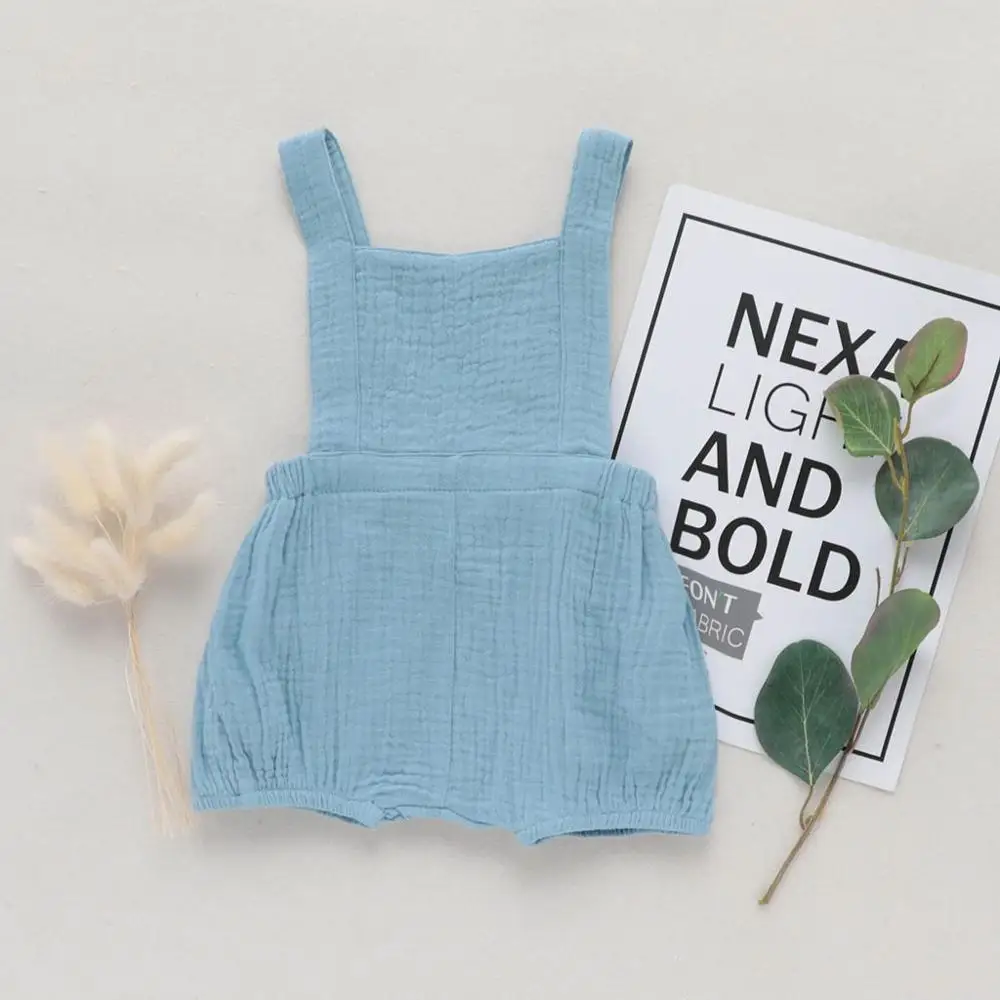 2019 милый мягкий белый льняной хлопковый комбинезон для маленьких девочек Комбинезон