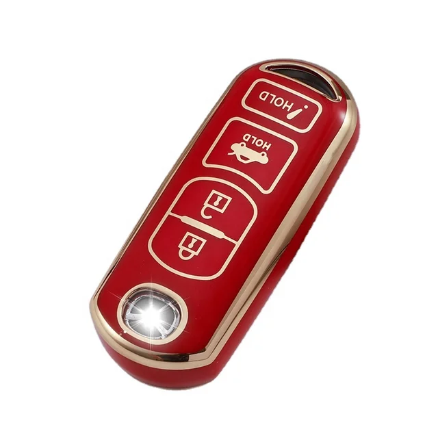 for Mazda TPU Key Fob Cover,Soft TPU 360 Degree Protector Key Holder for Mazda 3 6 8 Miata CX-3  3 4 Buttons Smart Key cover