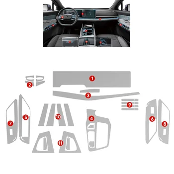 27*6.5*6.5cm TPU Interior Car Stickers For CHANGAN CS55 Transparent Car Dashboard Console Invisible Interior Film