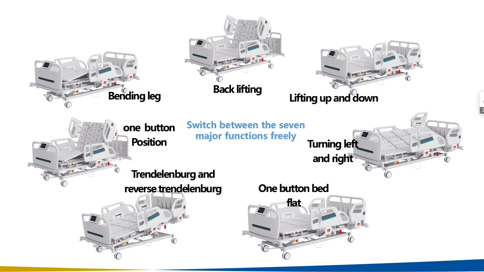 Hospital Medical bed for patient transfer and nursing details