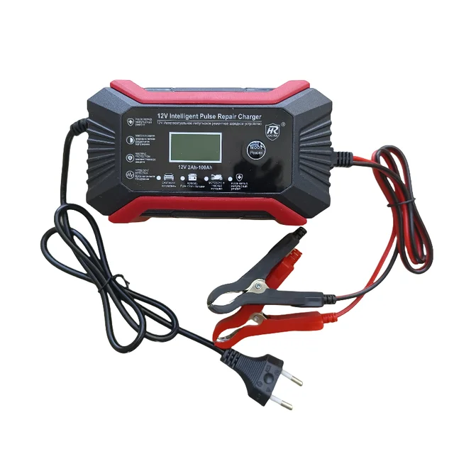 12V6A Auto Motorcycle Intelligent Repair Charger Universal Battery Charger  LCD Screen Pulse Repair Maintainer