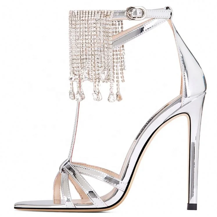 crystal ankle strap heels