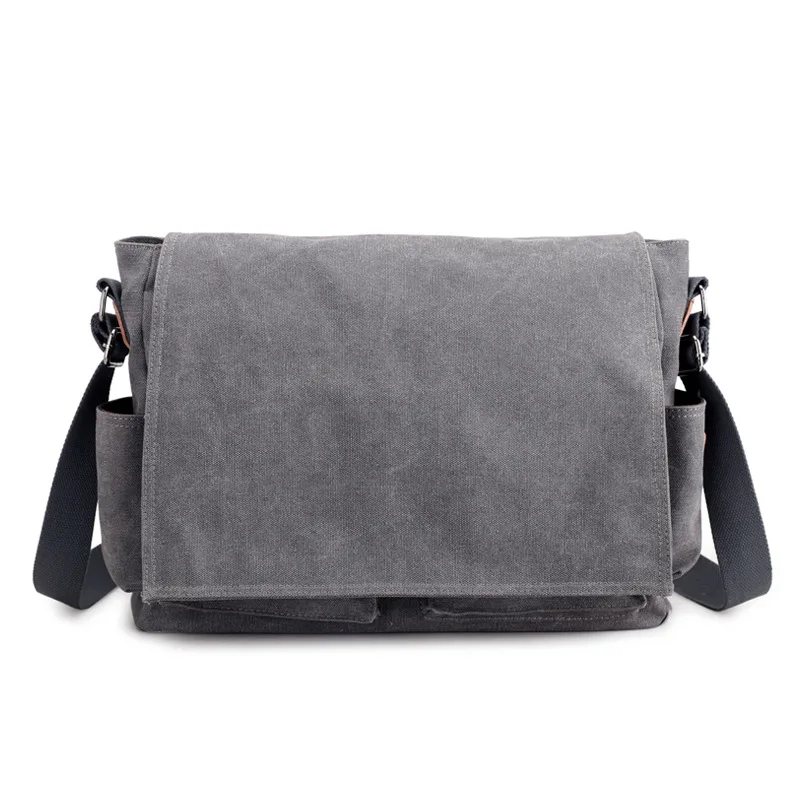 Simple Canvas Men's Shoulder Bag Multifunctional Business Messenger Bag Large Capacity Men's Shoulder Computer Bag