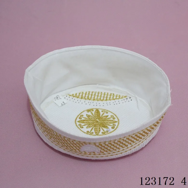 New Style Prayer Exquisite Gold Thread Full Embroidery  Kufi Hat Turkish  Muslim Hat for Men