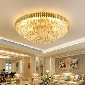 Luxury Chandeliers Light Living Room Fixtures Modern Lighting Gold Crystal Ball Round Ceiling Lamp Multi-layer