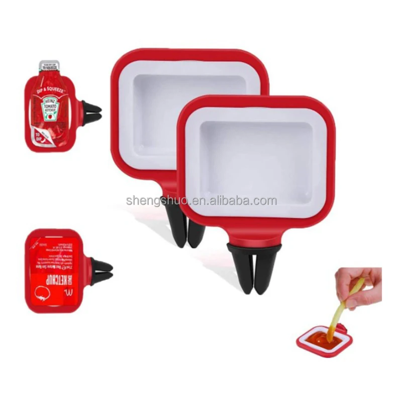 2pcs Stand Dip Clip Car Ketchup Rack Basket Dipping Sauces Car Interior Car Styling Hot Portable