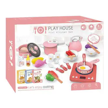Puzzle Simulation Induction Cooker Home Appliance  Kitchen Utensils Role Soft Plastic Play Wonder Electric Kitchen Play Set Toys