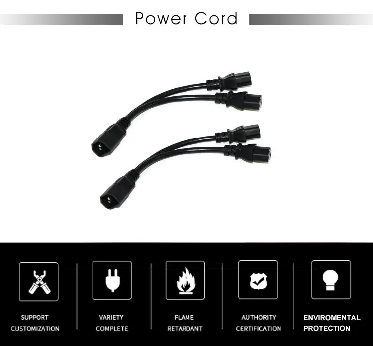 Two Ways Iec 13 To Iec C20 Cord Electrical Custom Power Cords Extension ...