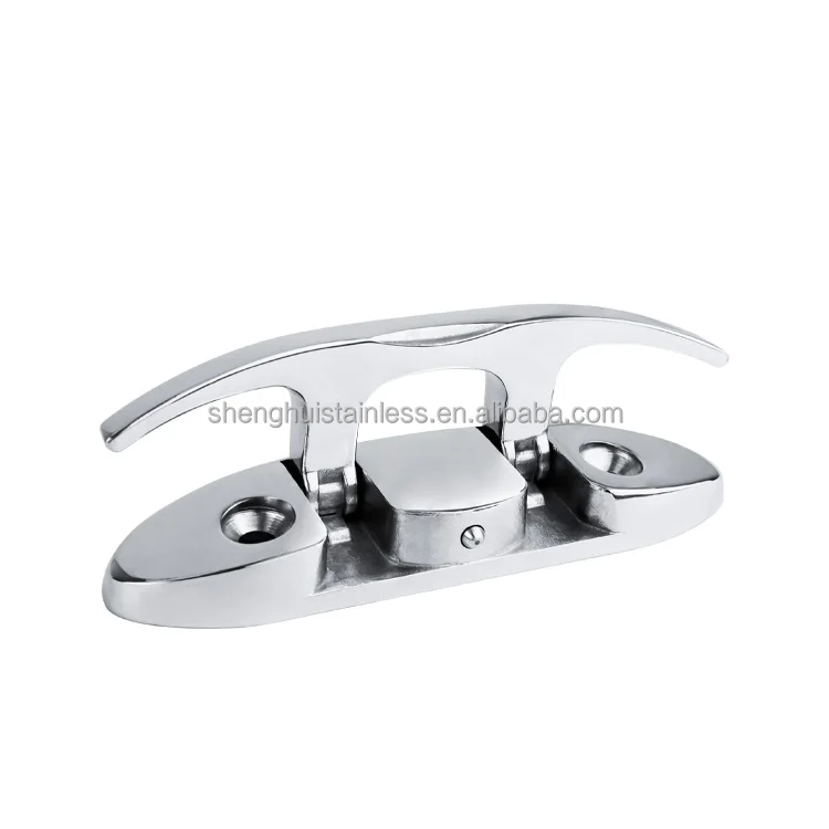 product shenghui stainless steel 316 boat parts cleat flip up boat fender cleat dock cleat pop up boat folding cleats-5