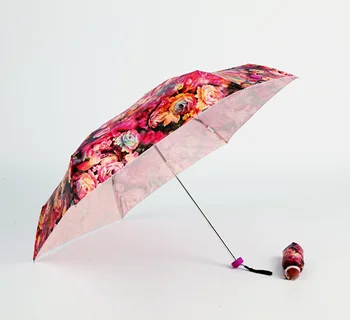 Five-fold Portable umbrella Pocket Promotional Wholesale Cheap Flower umbrellas