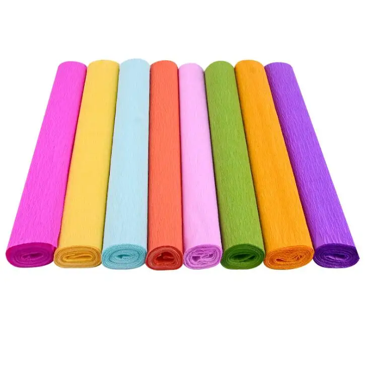 Extra Thickness Colorful Crepe Paper Roll Manufacturer for Gift Wrap Handcrafts