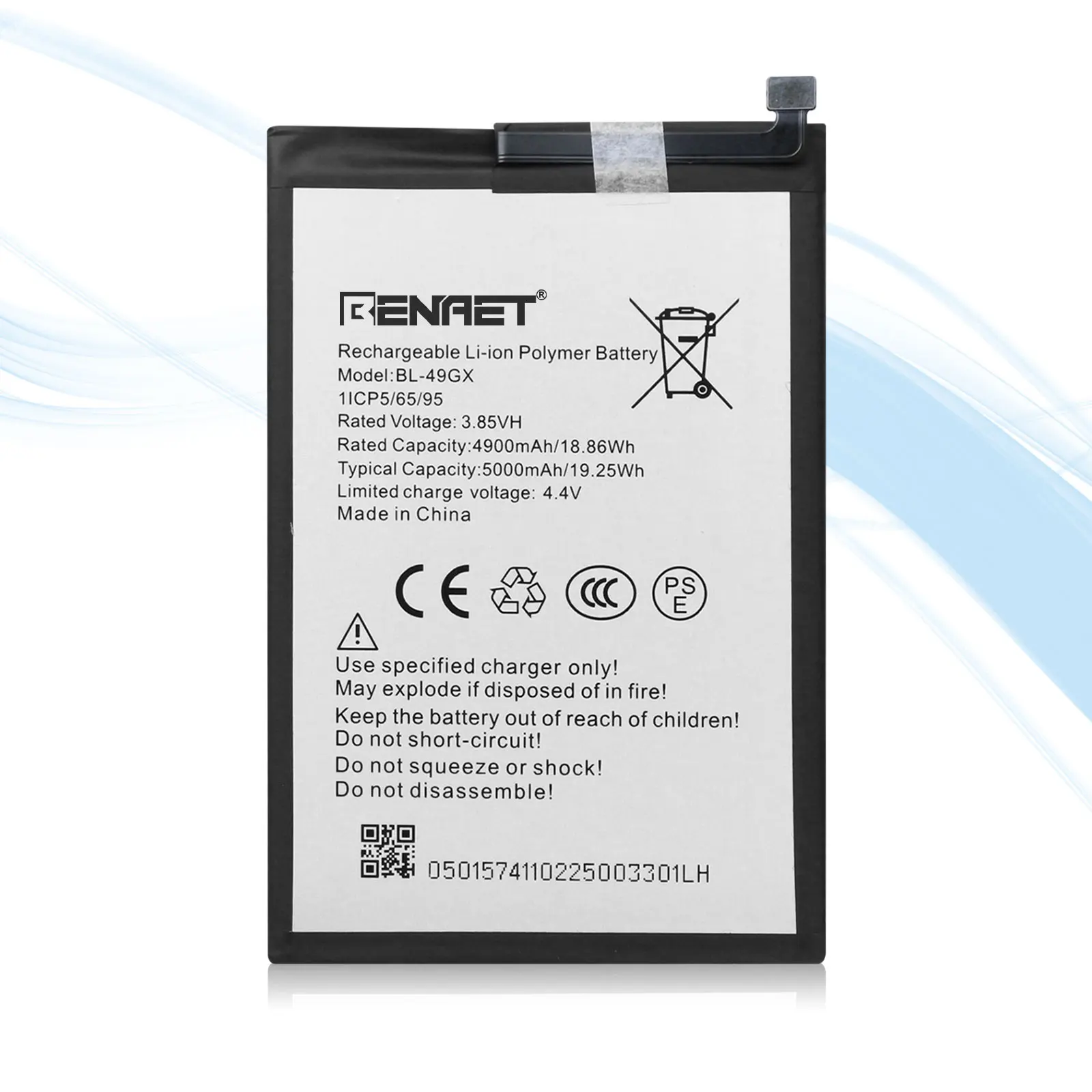 5000mAh BL-49GX X690 X657 Smart Lithium Ion Mobile Phone Battery