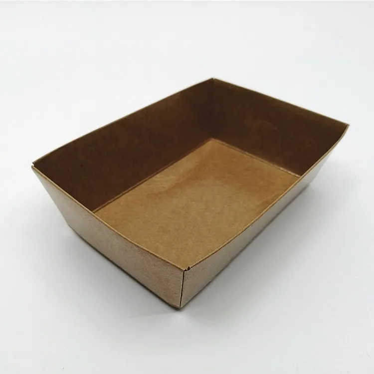 Kraft paper food   tray paper boat for fried fries chicken fast food container