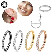 Piercing Fashion Jewelry Micro-inset Zircon Circle Piercing G23 Body Jewelry Nose Ring F136 Titanium Titanium Alloy for Women