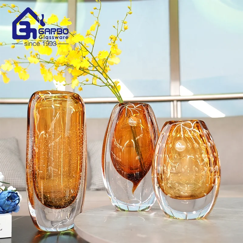 Vintage Glass Vase - Modern Decorative Crystal Design for Home