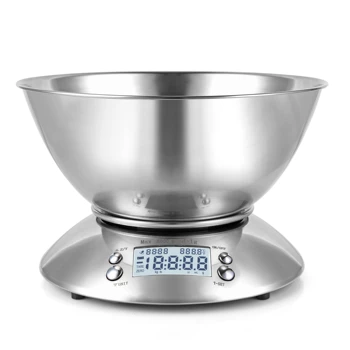 HYD 5kg 2L Bowl Stainless Steel Electronic Digital Nutrition Food Weighing Kitchen Scale